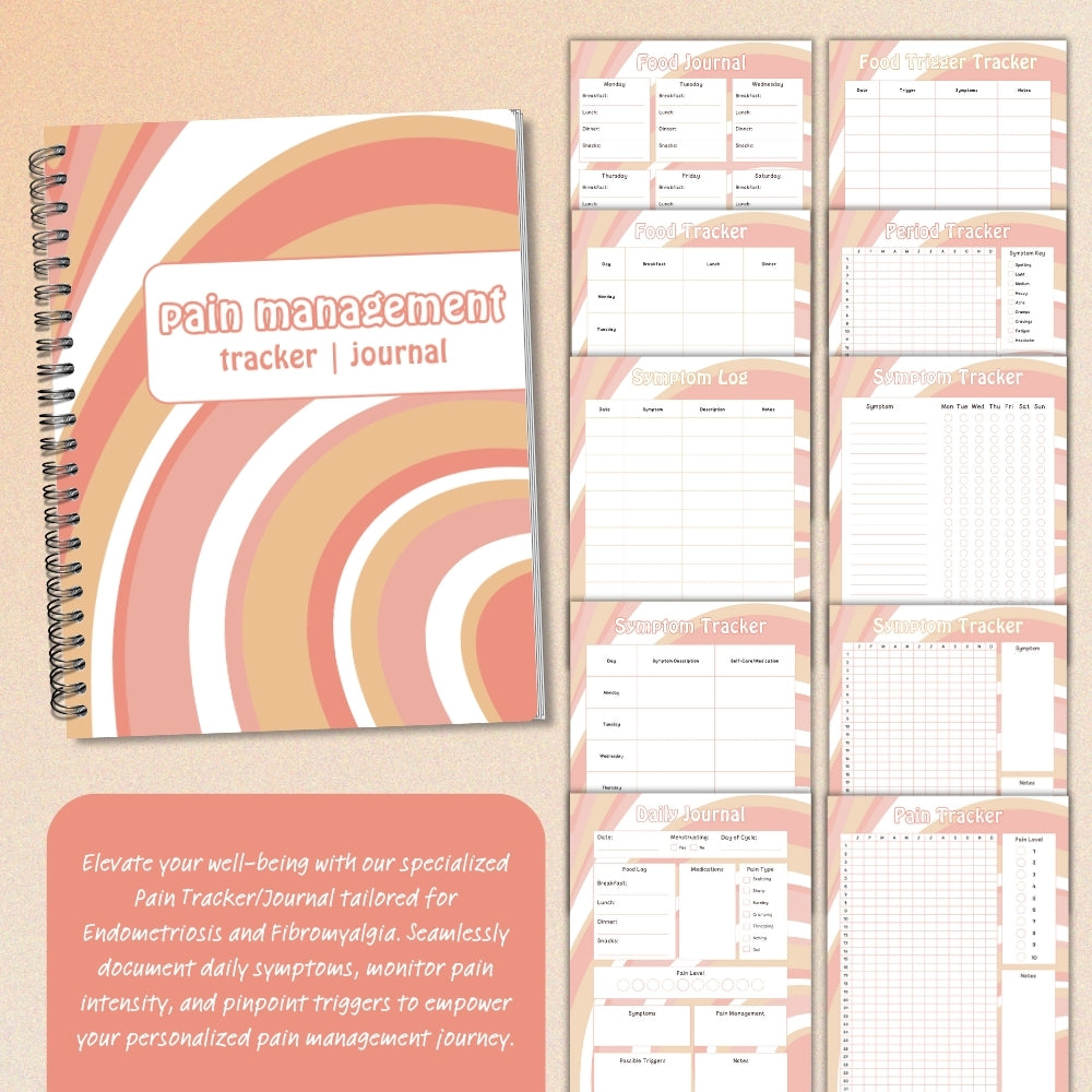 PLR Striped Pain Management Tracker Journal