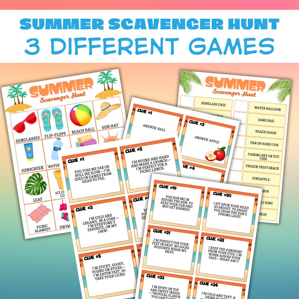 PLR Printable Summer Scavenger Hunt