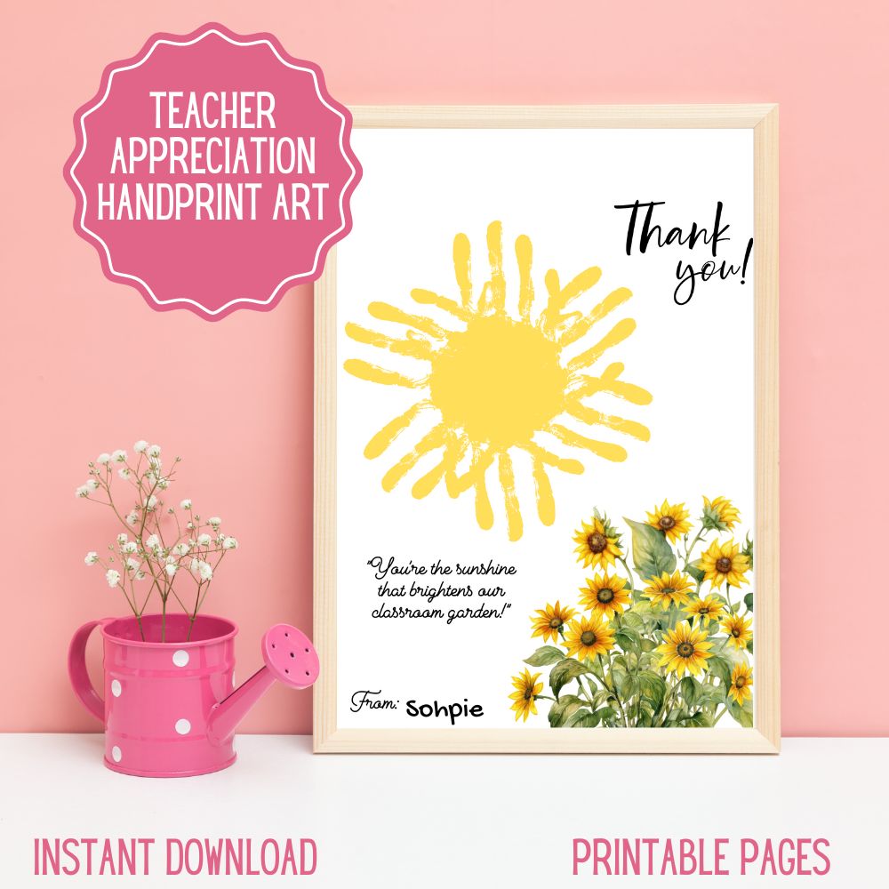 PLR Teacher Appreciation Handprint Art