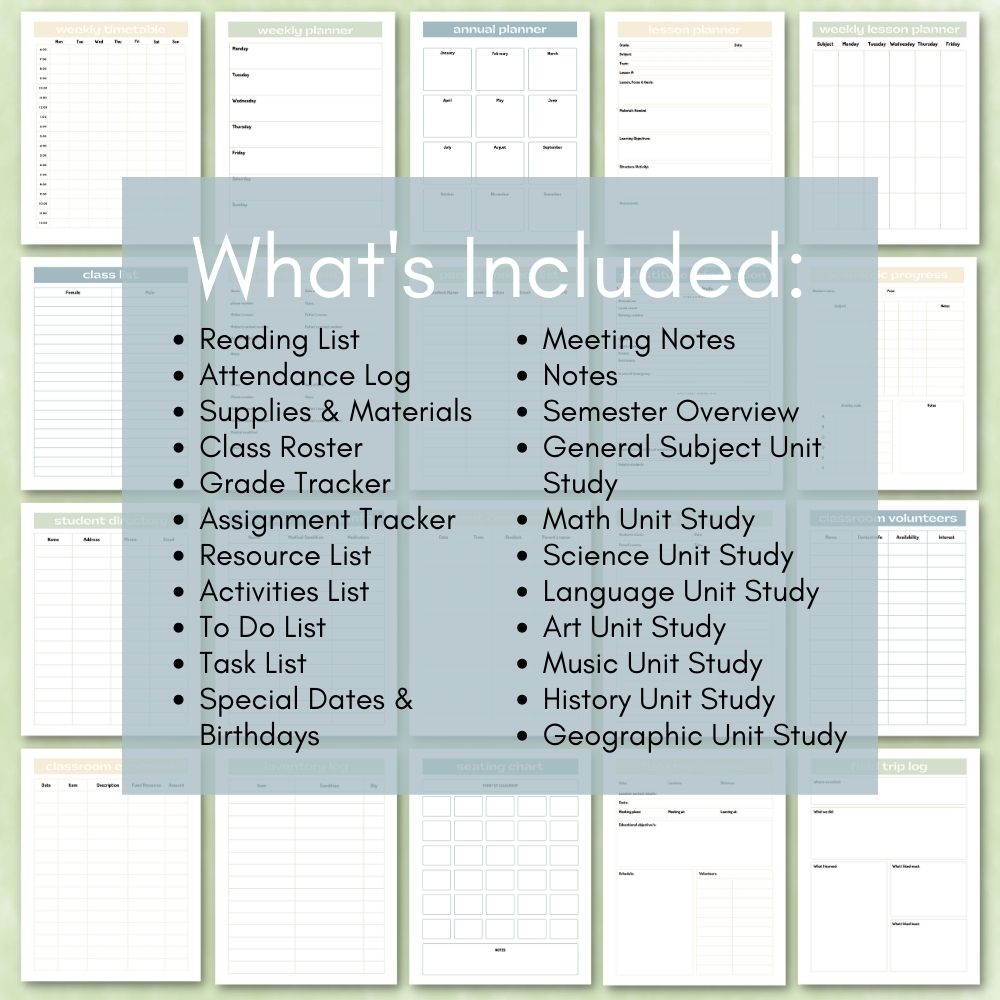 PLR Light Pastel Teacher Planner