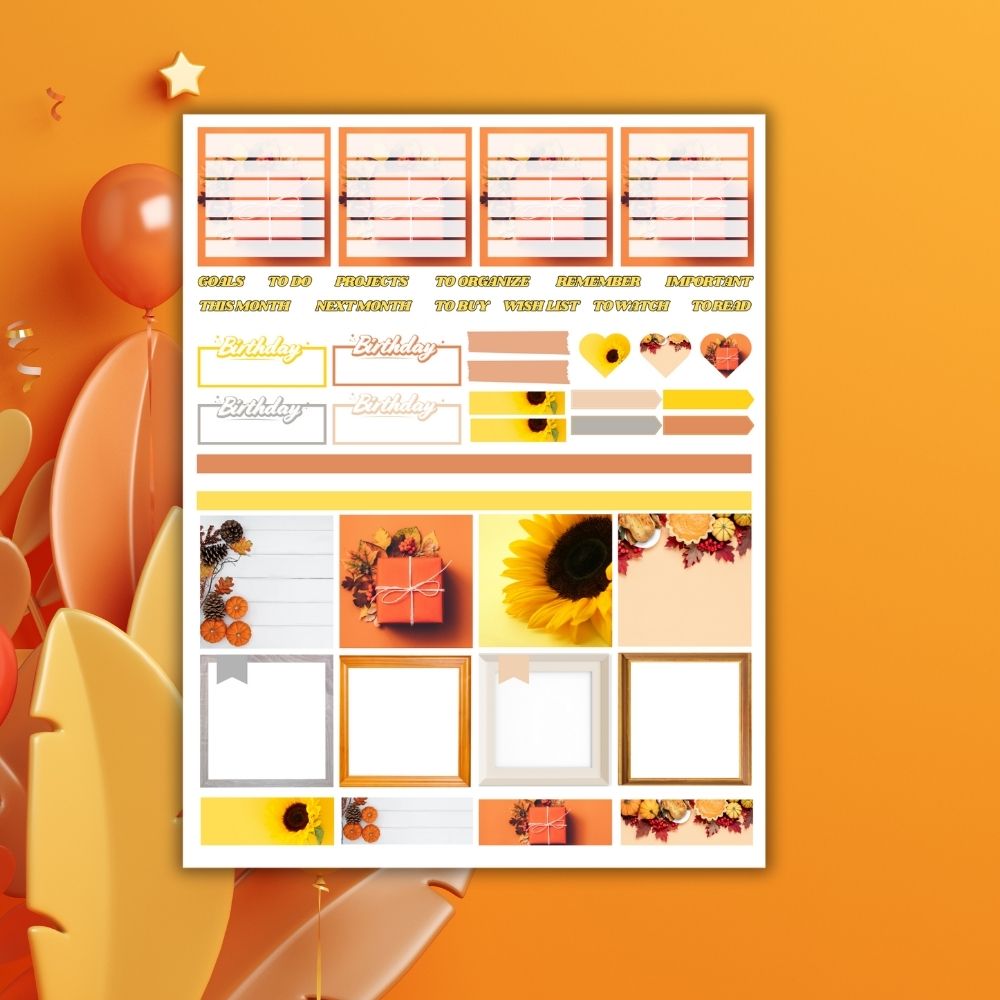 PLR Thanksgiving Planner Stickers