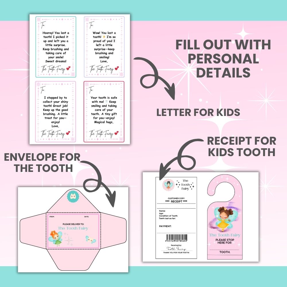PLR Printable Tooth Fairy Kit for Girls