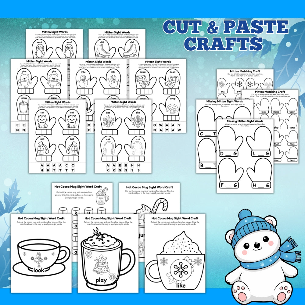 PLR Winter Sight Word Crafts
