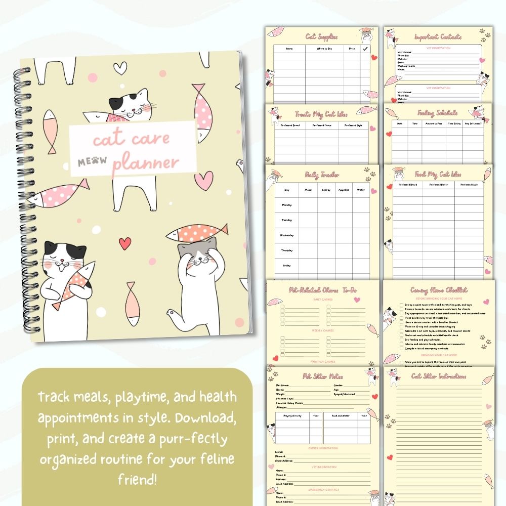PLR Yellow Cat Care Planner