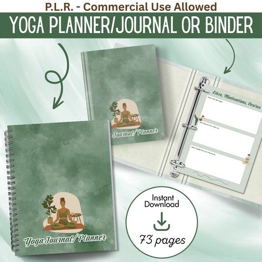 PLR Printable Yoga Journal/Planner