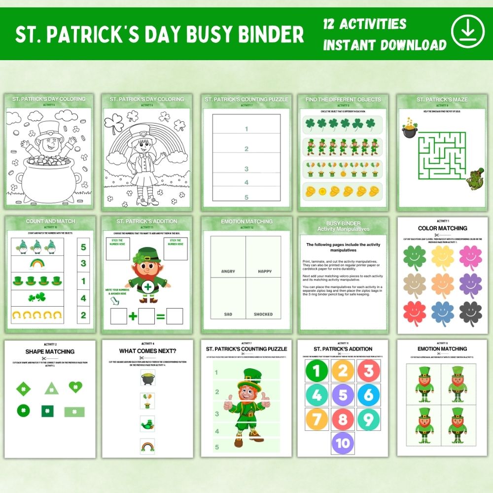 PLR St. Patrick's Day Busy Binder