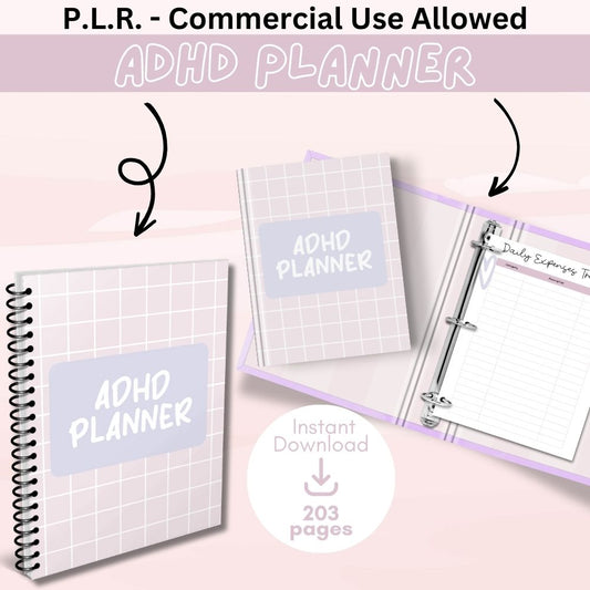 PLR Pink ADHD Planner