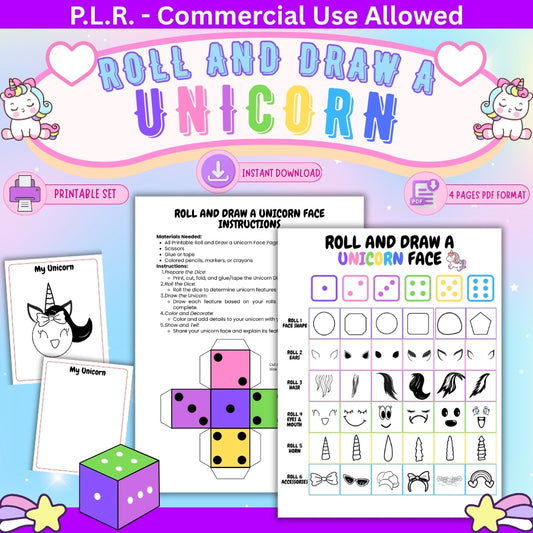 PLR Roll and Draw a Unicorn