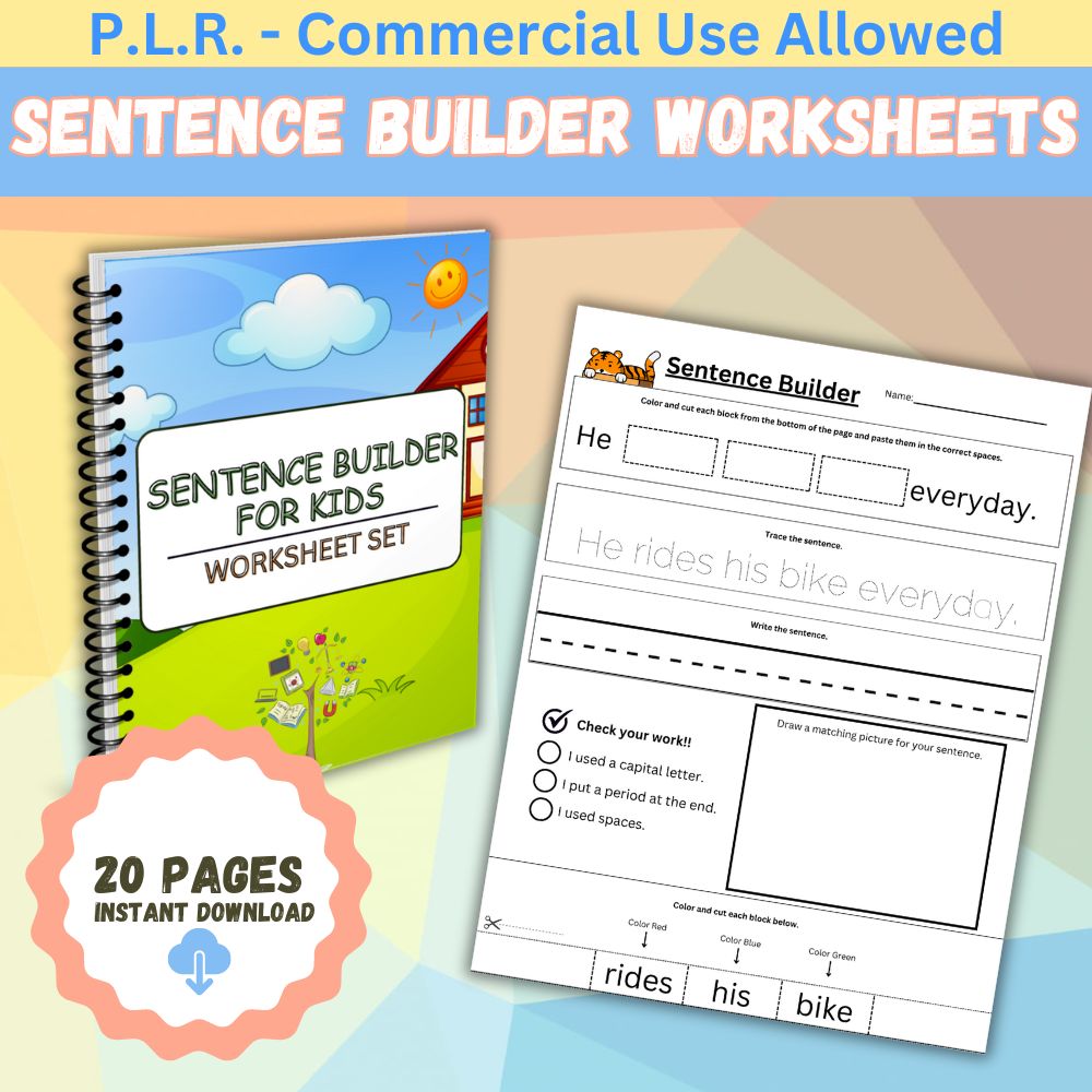 PLR Sentence Builder Worksheets