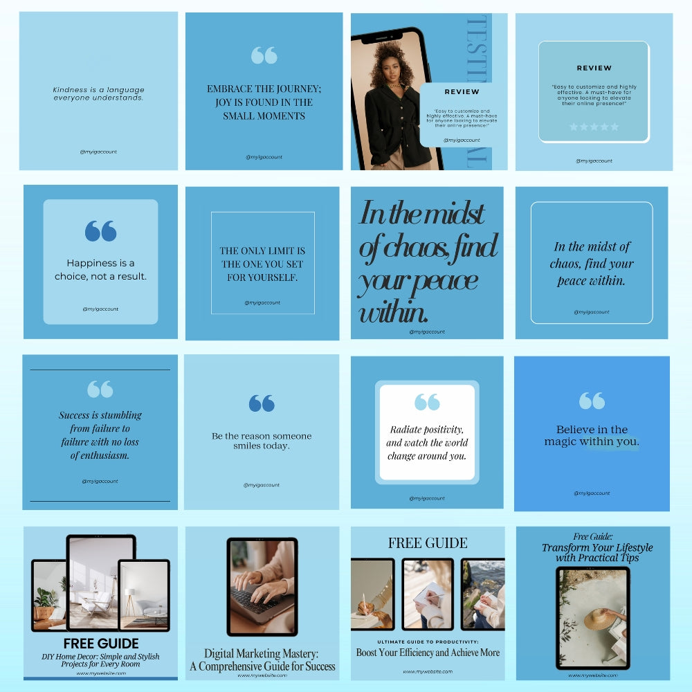 PLR Blue Social Media Templates