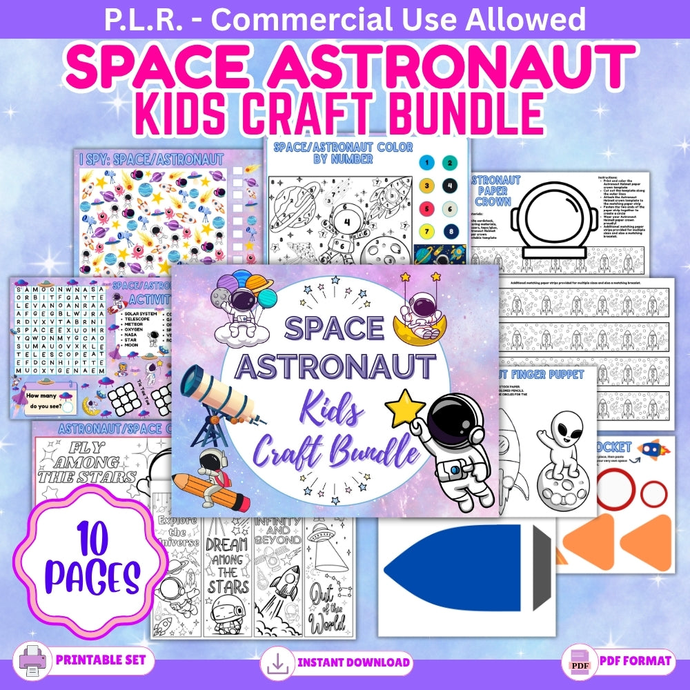 PLR Space Astronaut Kid Craft Bundle