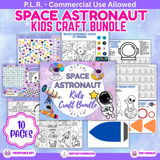 PLR Space Astronaut Kid Craft Bundle