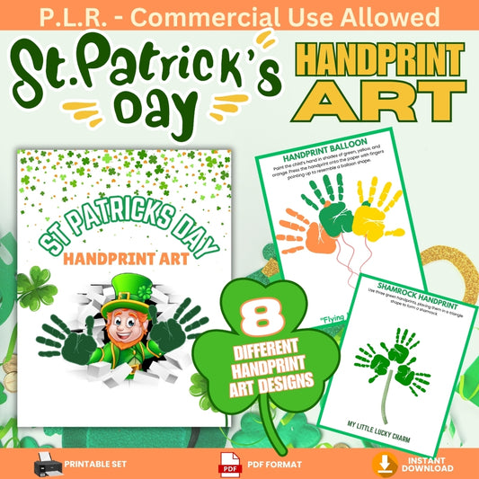 PLR St. Patrick's Day Handprint Art