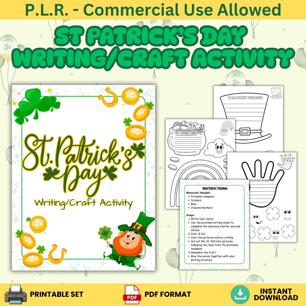 PLR St. Patrick's Day Writing Craft Activity