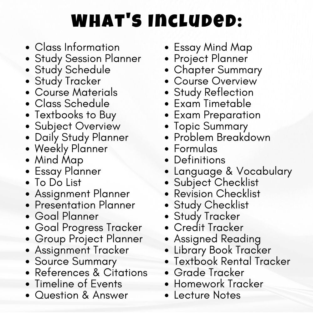 PLR Student Planner