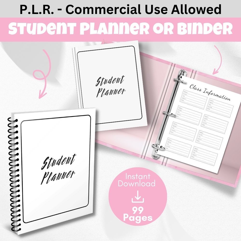 PLR Student Planner - Plain Design
