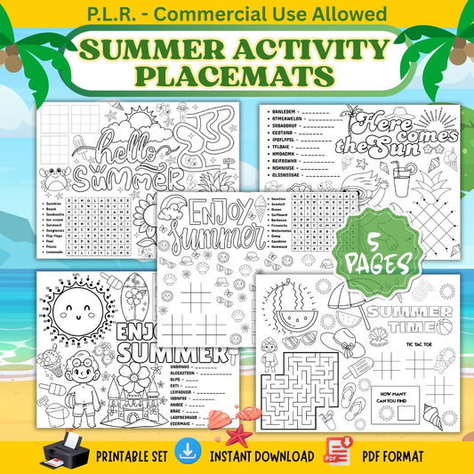 PLR Summer Activity Placemats