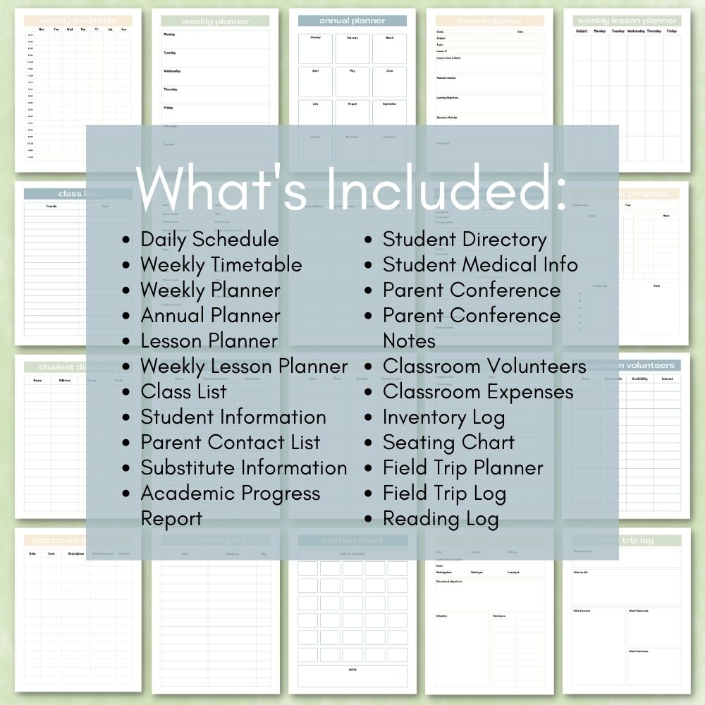 PLR Light Pastel Teacher Planner