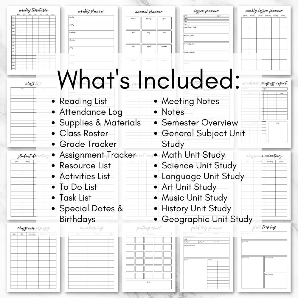 PLR Teacher Planner - Plain Design
