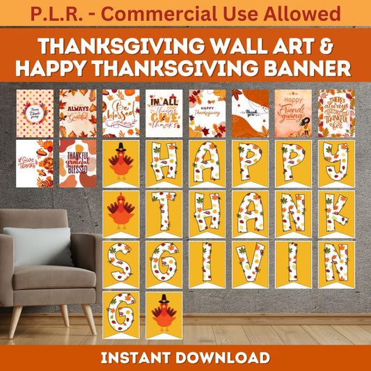 PLR Thanksgiving Wall Art & Banner