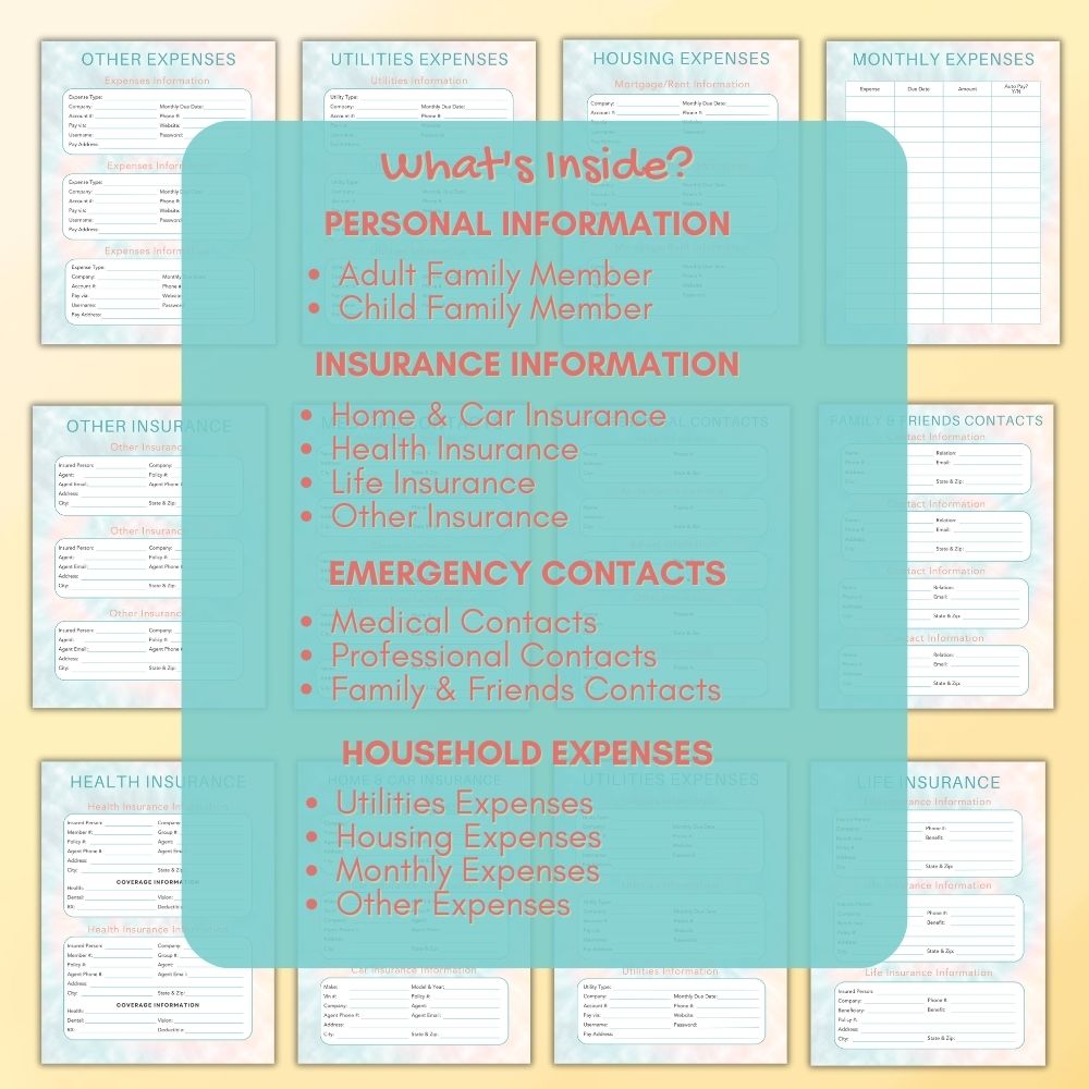 PLR Tie Dye Emergency Planner