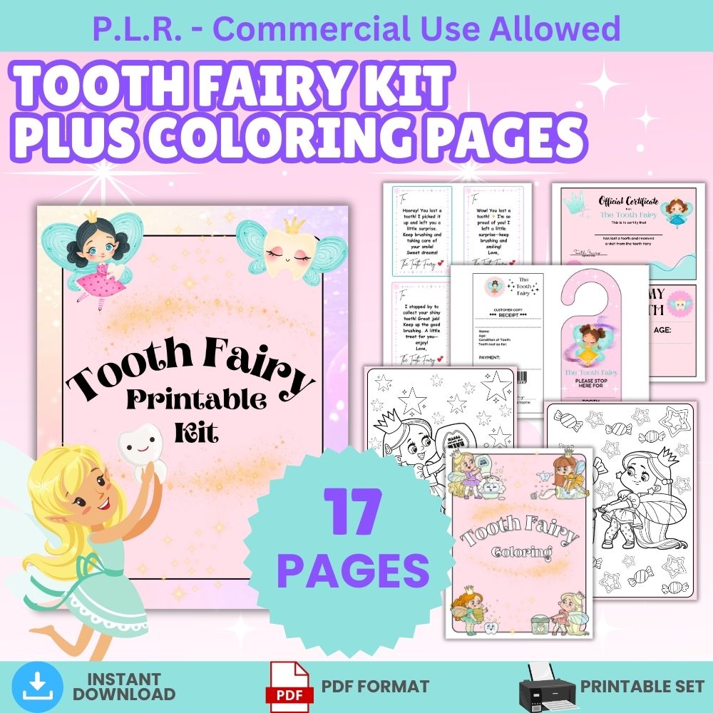 PLR Printable Tooth Fairy Kit for Girls
