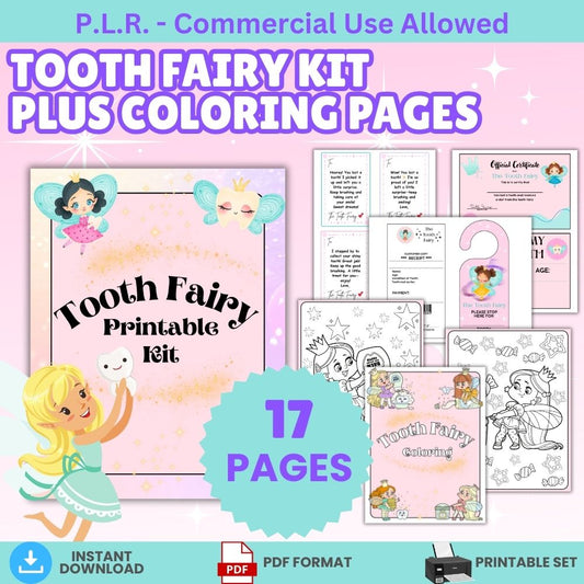 PLR Printable Tooth Fairy Kit for Girls