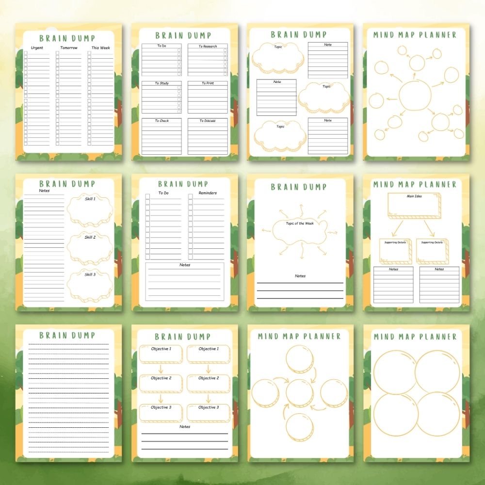 PLR Brain Dump Journal - Tree Design