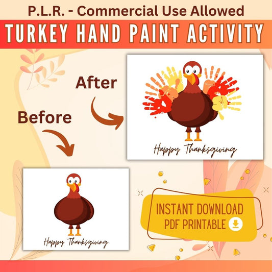 PLR Turkey Hand Print Activity