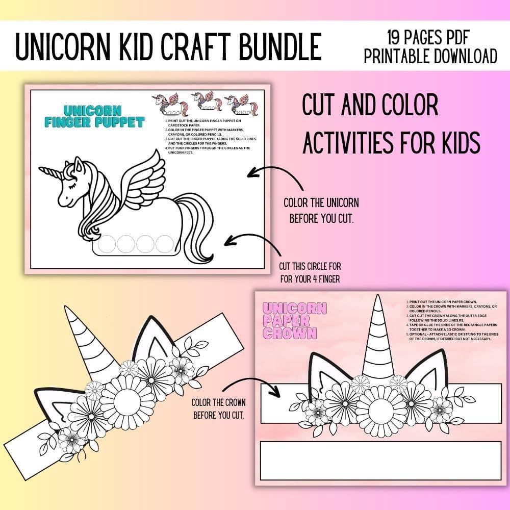 PLR Unicorn Kids Craft Bundle