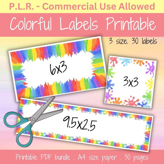 PLR Watercolor Labels