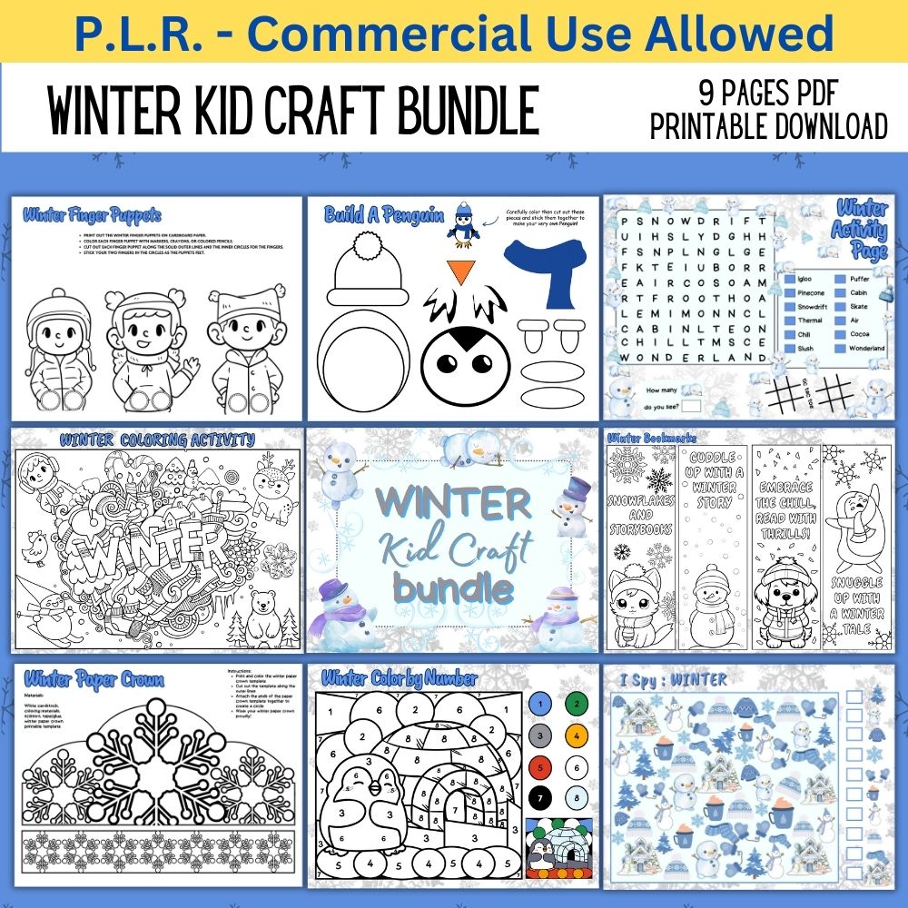 PLR Winter Kid Craft Bundle