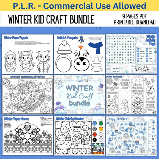PLR Winter Kid Craft Bundle