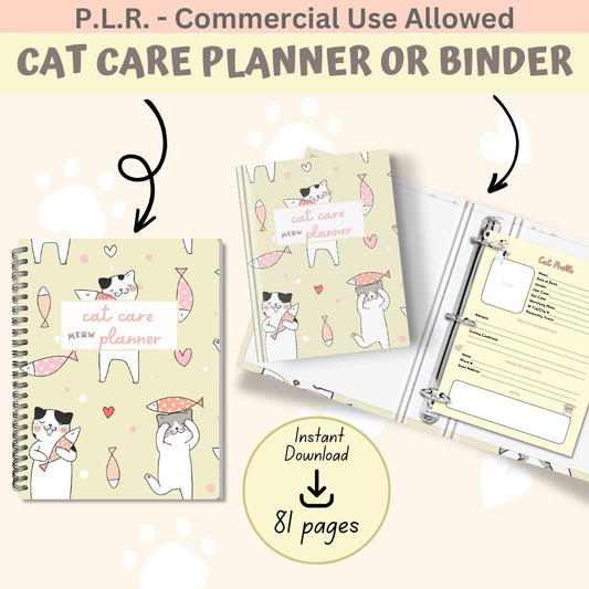 PLR Yellow Cat Care Planner