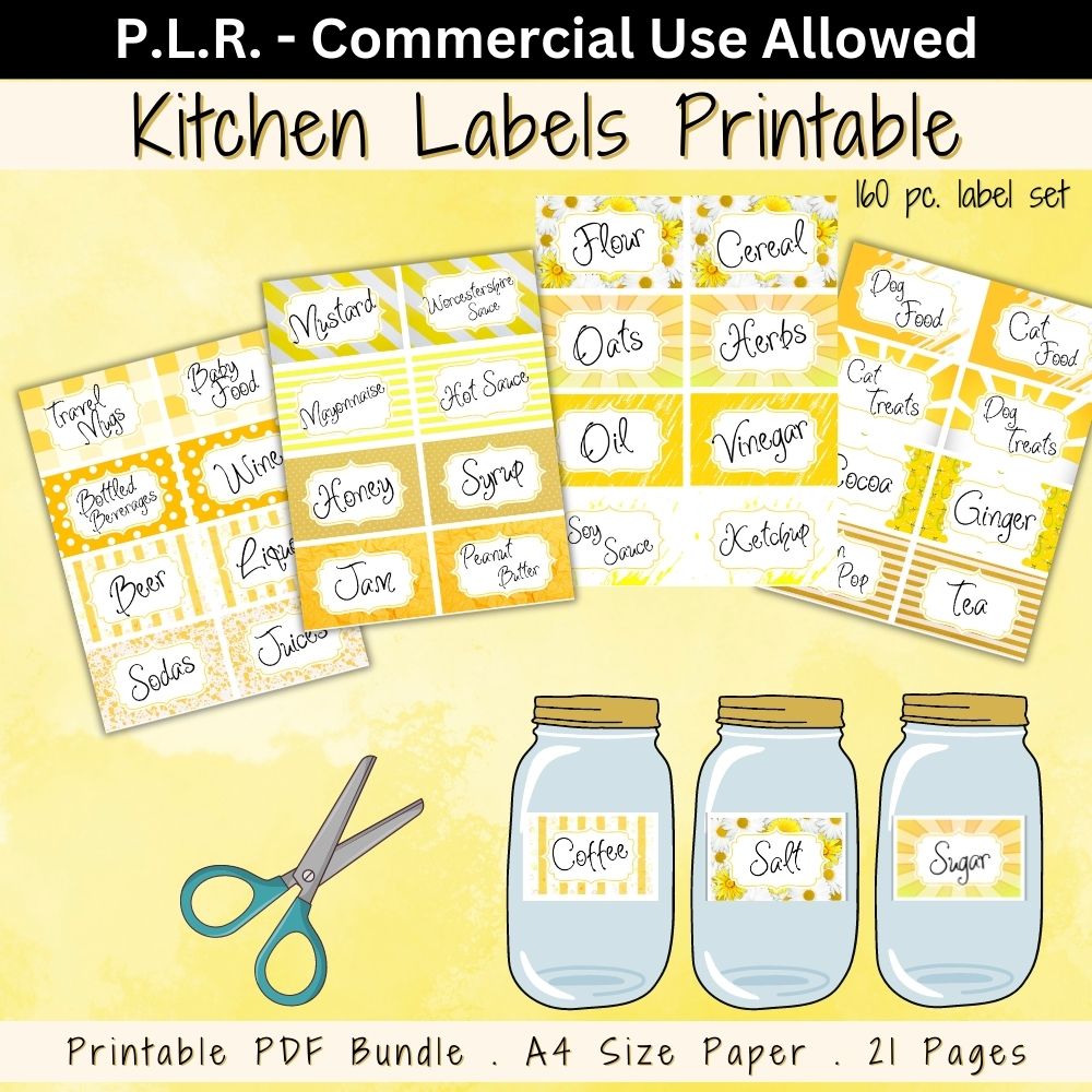 PLR Yellow Kitchen Labels – plr-printables-store plr-yellow-kitchen-labels-plr-printables-store