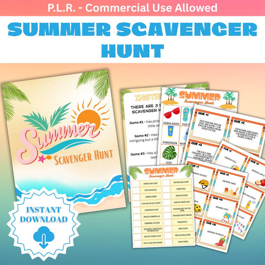 PLR Printable Summer Scavenger Hunt
