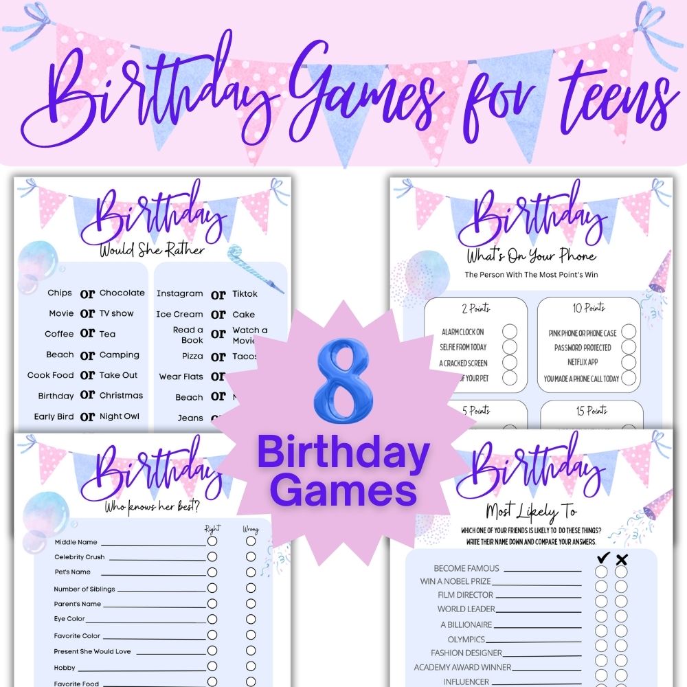 PLR Birthday Games for Teens