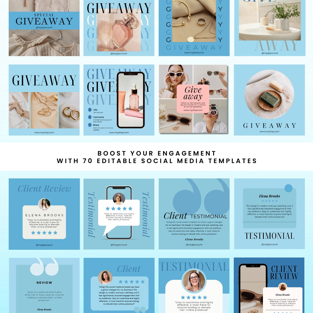 PLR Blue Social Media Templates