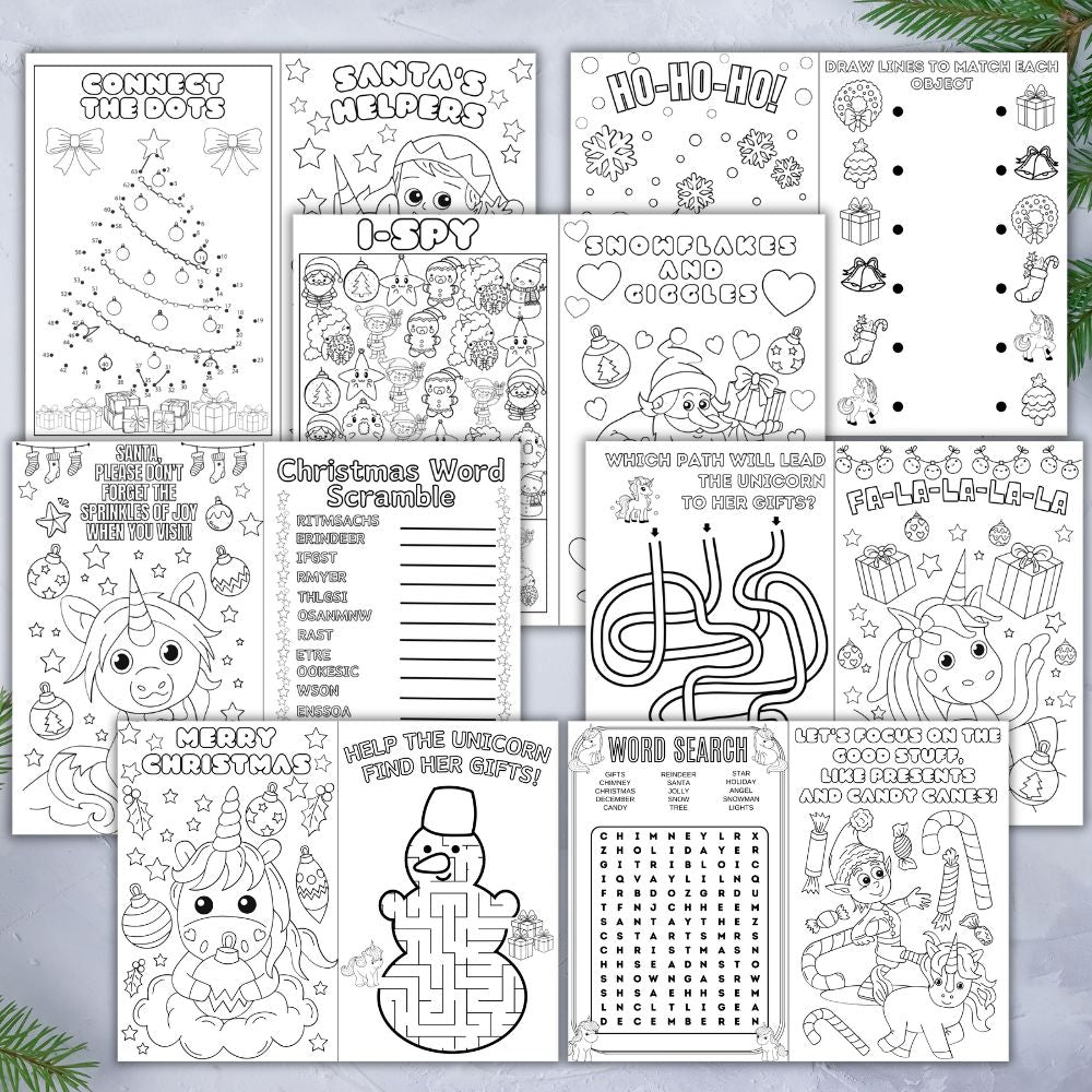 PLR Unicorn Christmas Activity Booklet