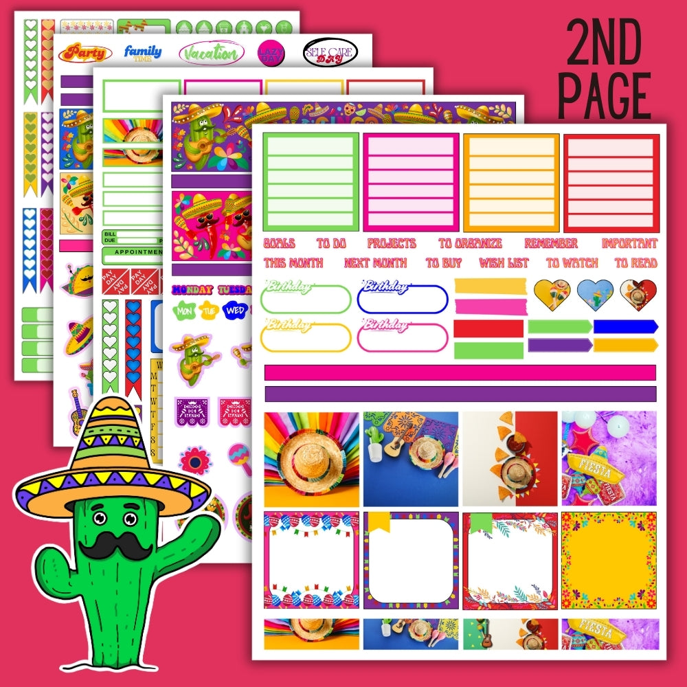 PLR Cinco De Mayo Planner Stickers