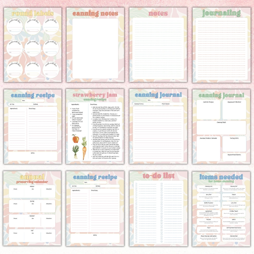 PLR Colorful Canning Planner