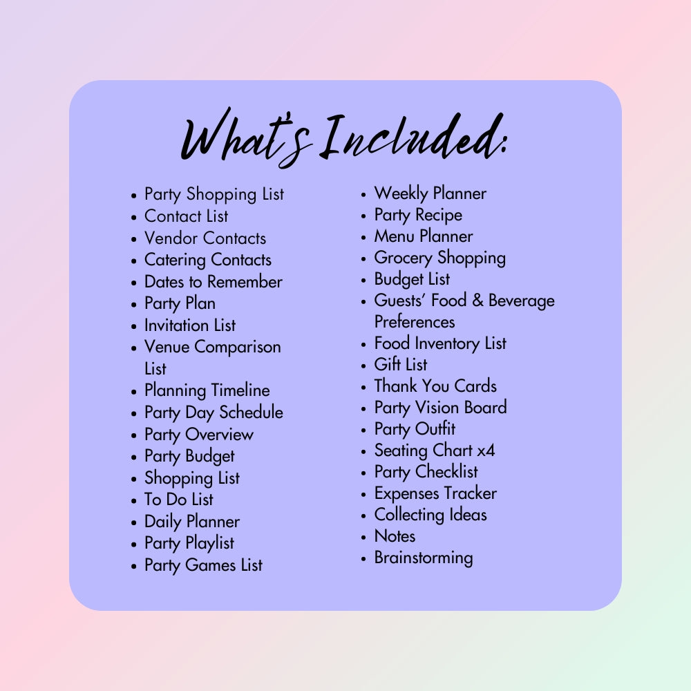 PLR Colorful Event & Party Planner