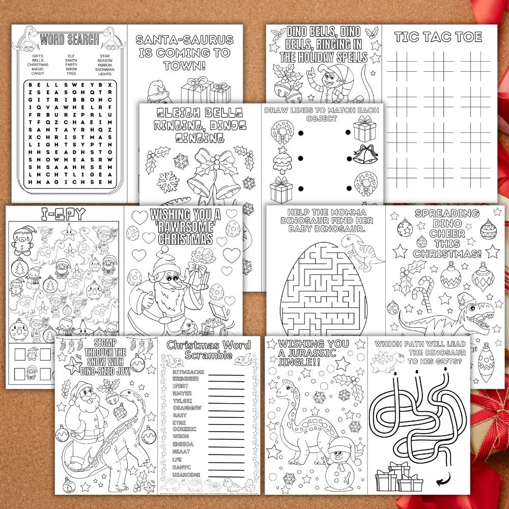PLR Dinosaur Christmas Activity Booklet