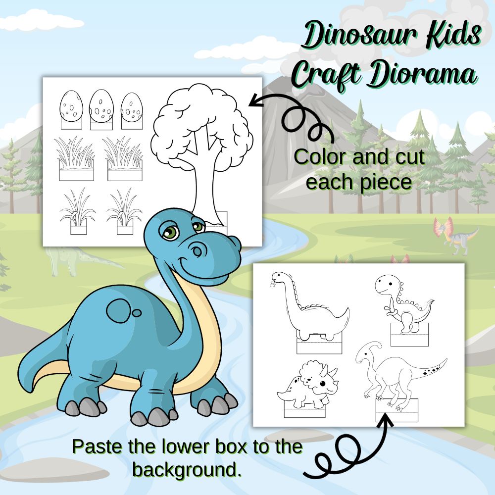 PLR Dinosaur Kids Craft Diorama