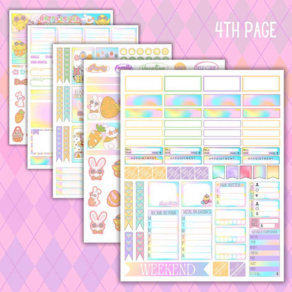 PLR Easter Planner Stickers