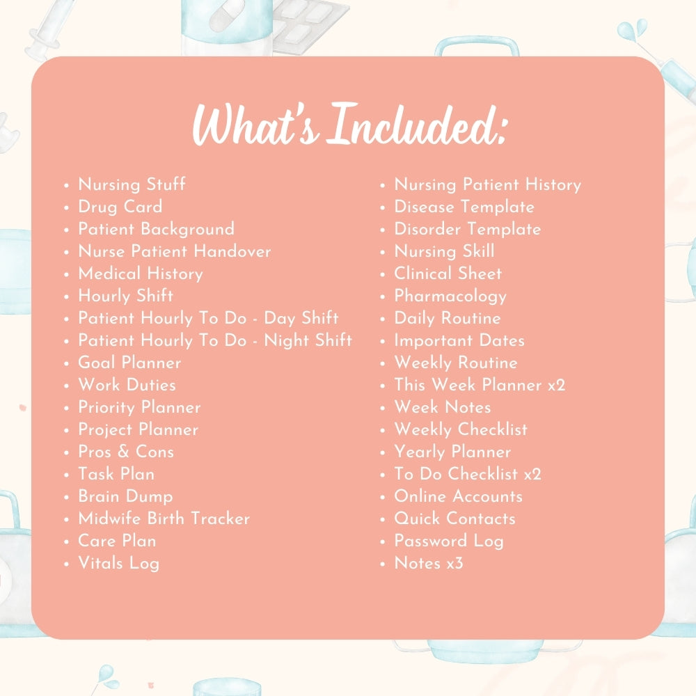 PLR Peach Healthcare Worker/Nurse Planner