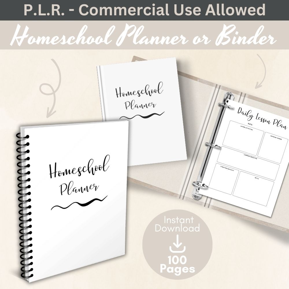 PLR Homeschool Planner - Plain Design