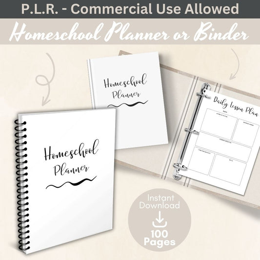 PLR Homeschool Planner - Plain Design