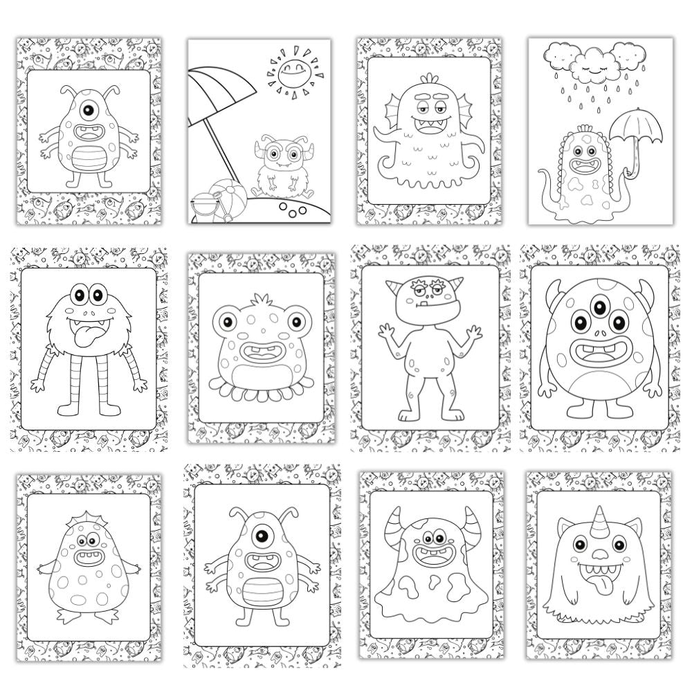PLR Kids Monster Coloring Pages