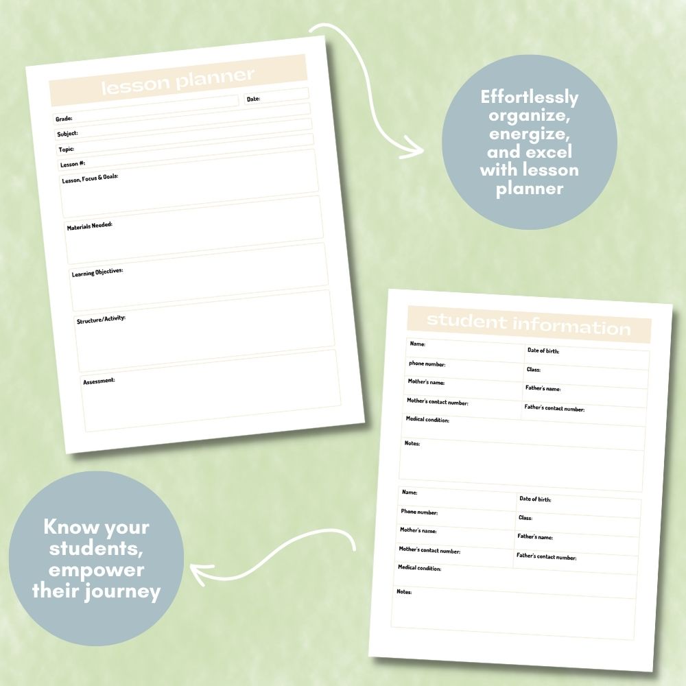 PLR Light Pastel Teacher Planner